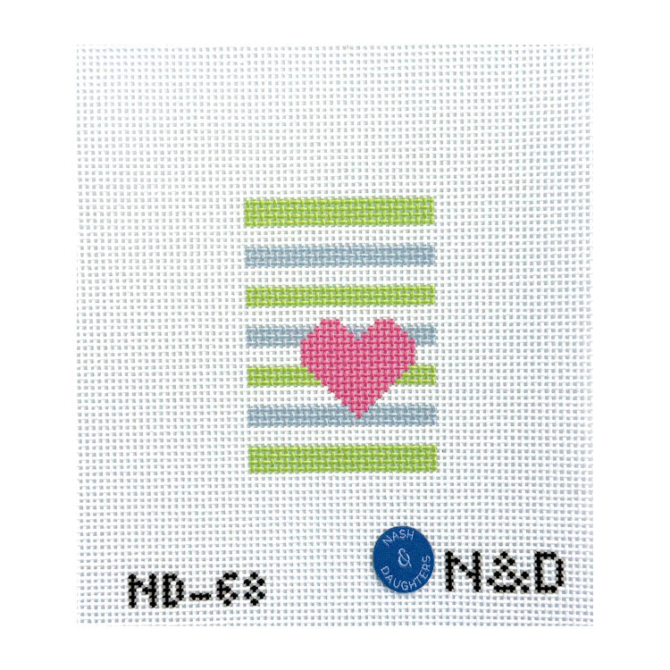 Heart and Stripes Luggage Tag Insert