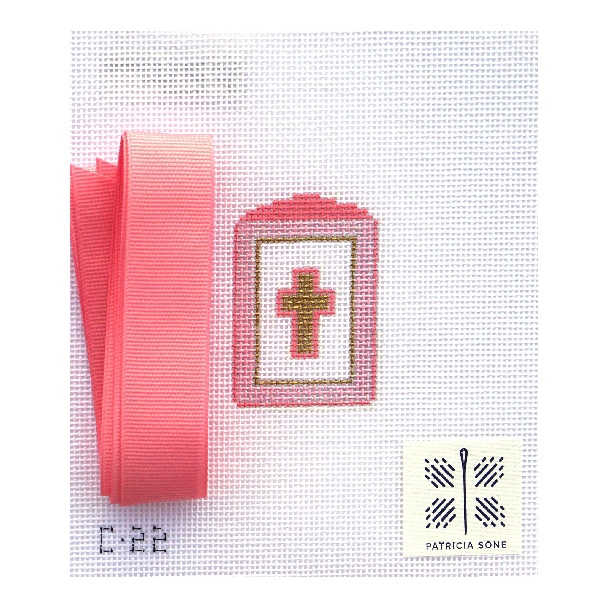 Mini Cross Bookmark - Pink with Ribbon – The Proper Stitch
