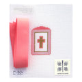 Mini Cross Bookmark - Pink with Ribbon