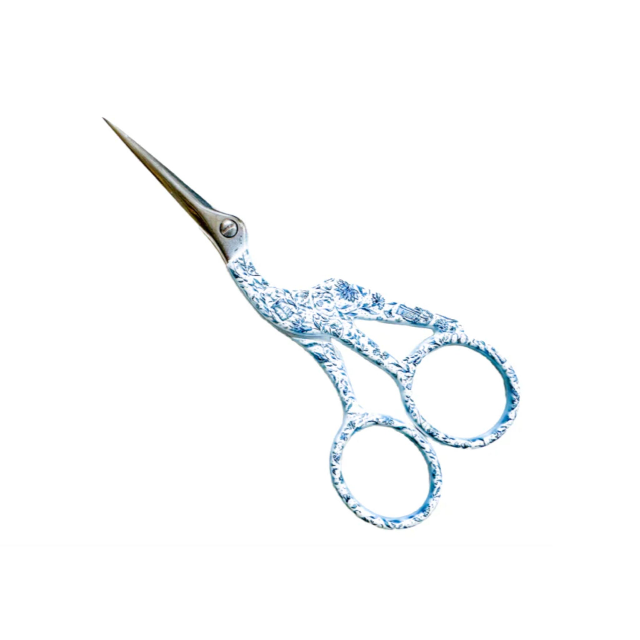 Needlepoint Print Crane Scissors