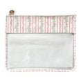 Large Emma Stripe Clear Zip Pouch Pink