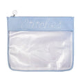 Large Stitches Clear Zip Pouch - Blue