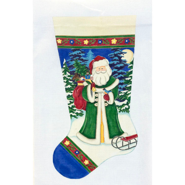 Old World Santa with Sled Stocking
