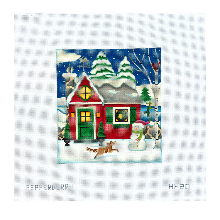 Winter Red House