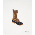 Needlepoint canvas of a duck boot on a white background