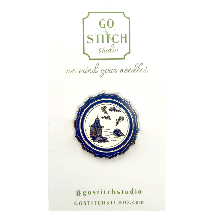 Blue Canton Plate Needle Minder