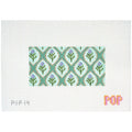 Needlepoint canvas with floral design on fabric