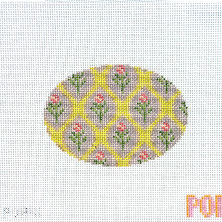 Chartreuse Floral Oval