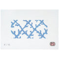 Needlepoint Canvas of a clutch with blue coral