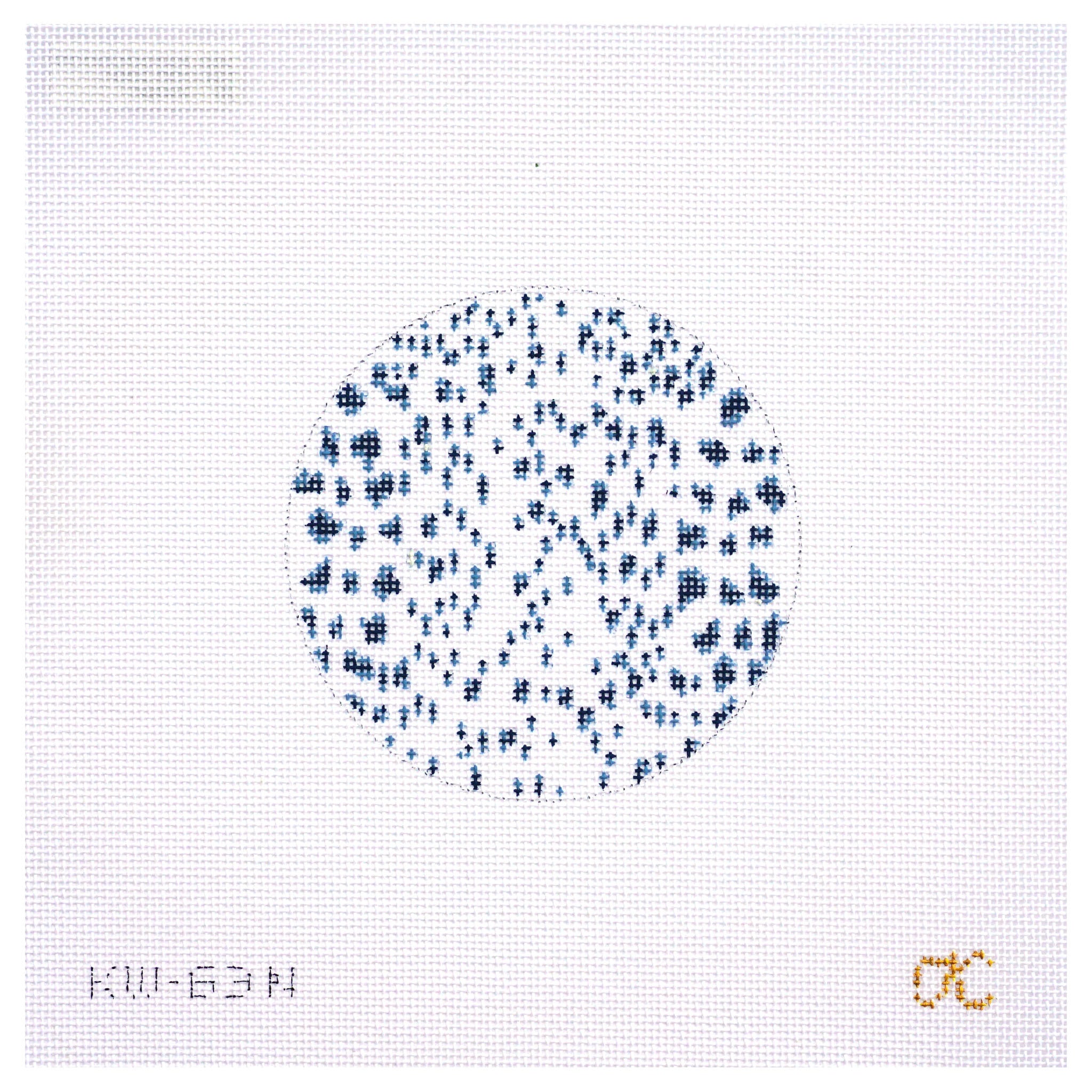 French Dots Round - Navy