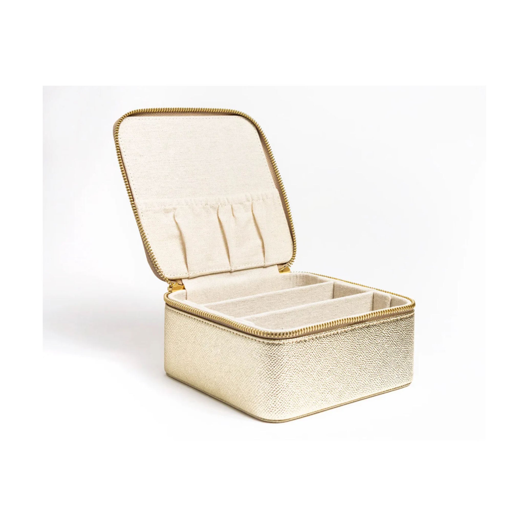 6" Leather Self Finishing Box Gold