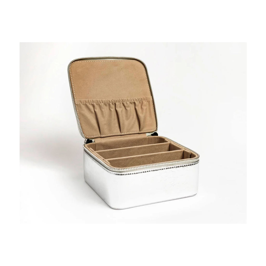 6" Leather Self Finishing Boxes - Silver