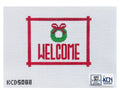 Welcome Sign with Red Wreath
