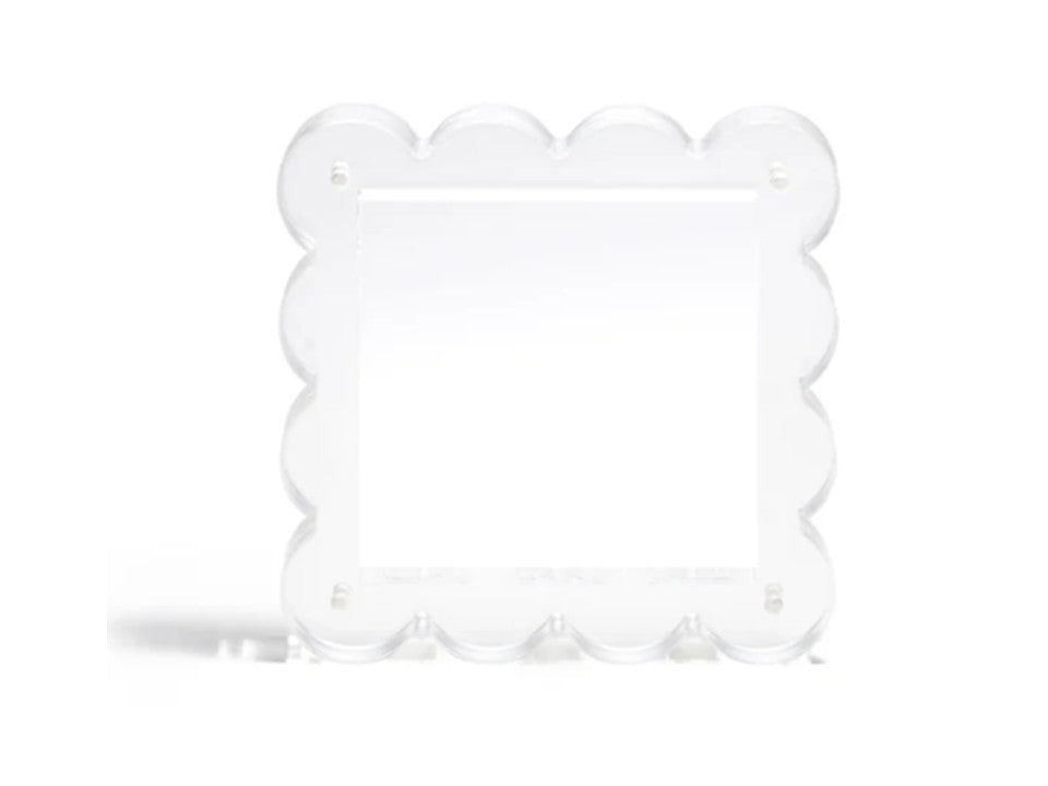Scallop Acrylic Frame - 4" Square - Clear