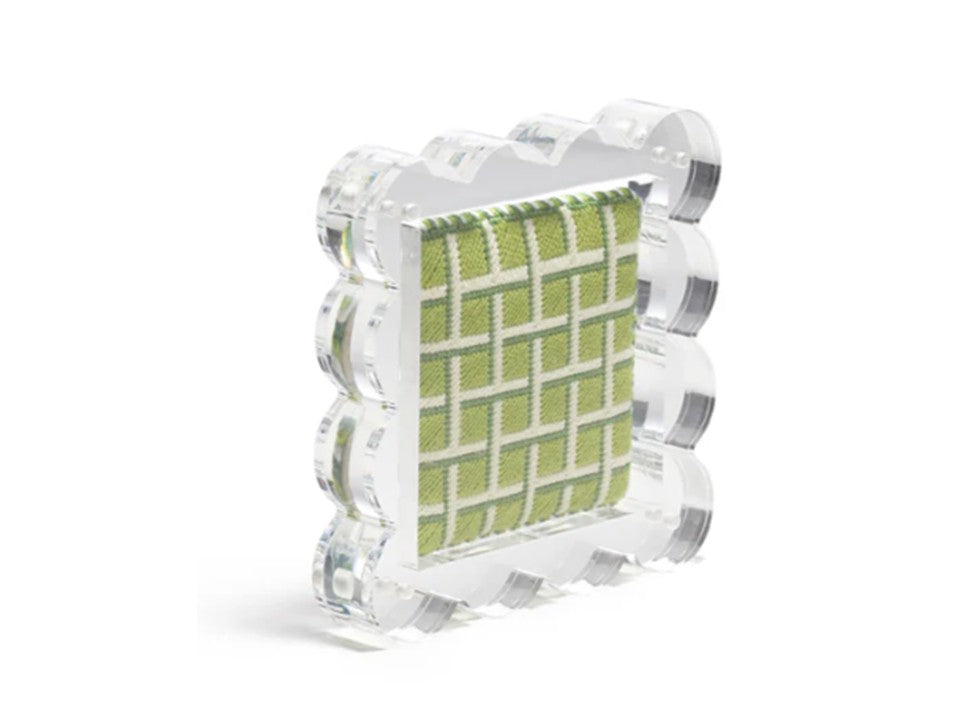 Scallop Acrylic Frame - 4" Square - Clear