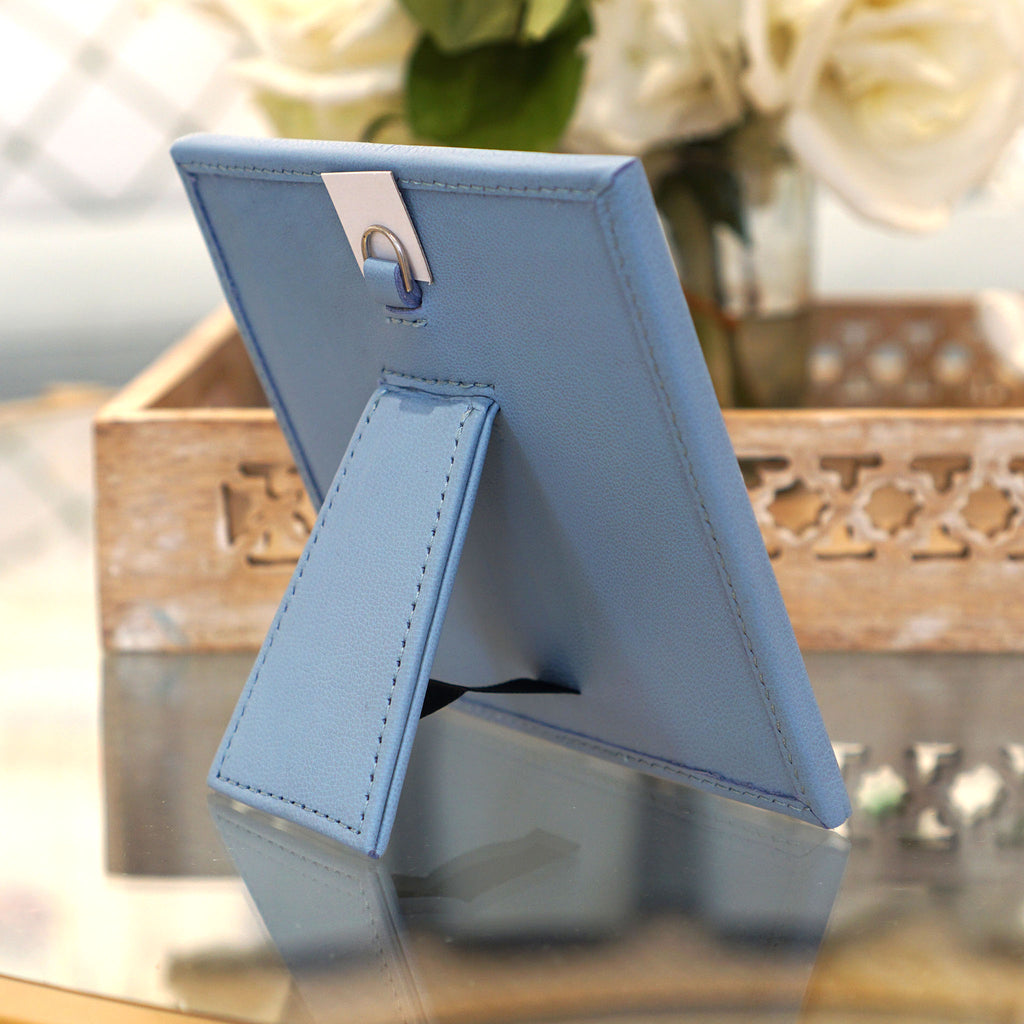 Self Finishing Leather Frame - Light Blue
