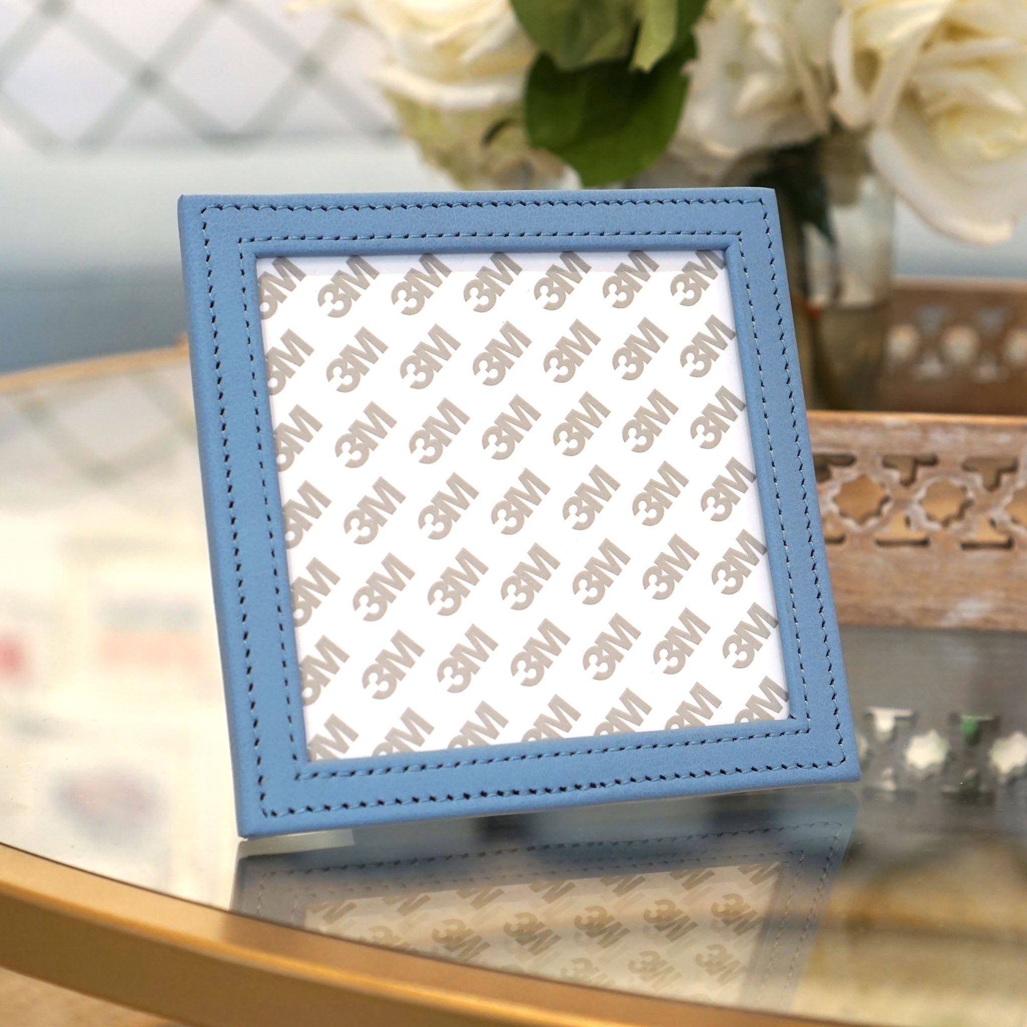 Self Finishing Leather Frame - Light Blue