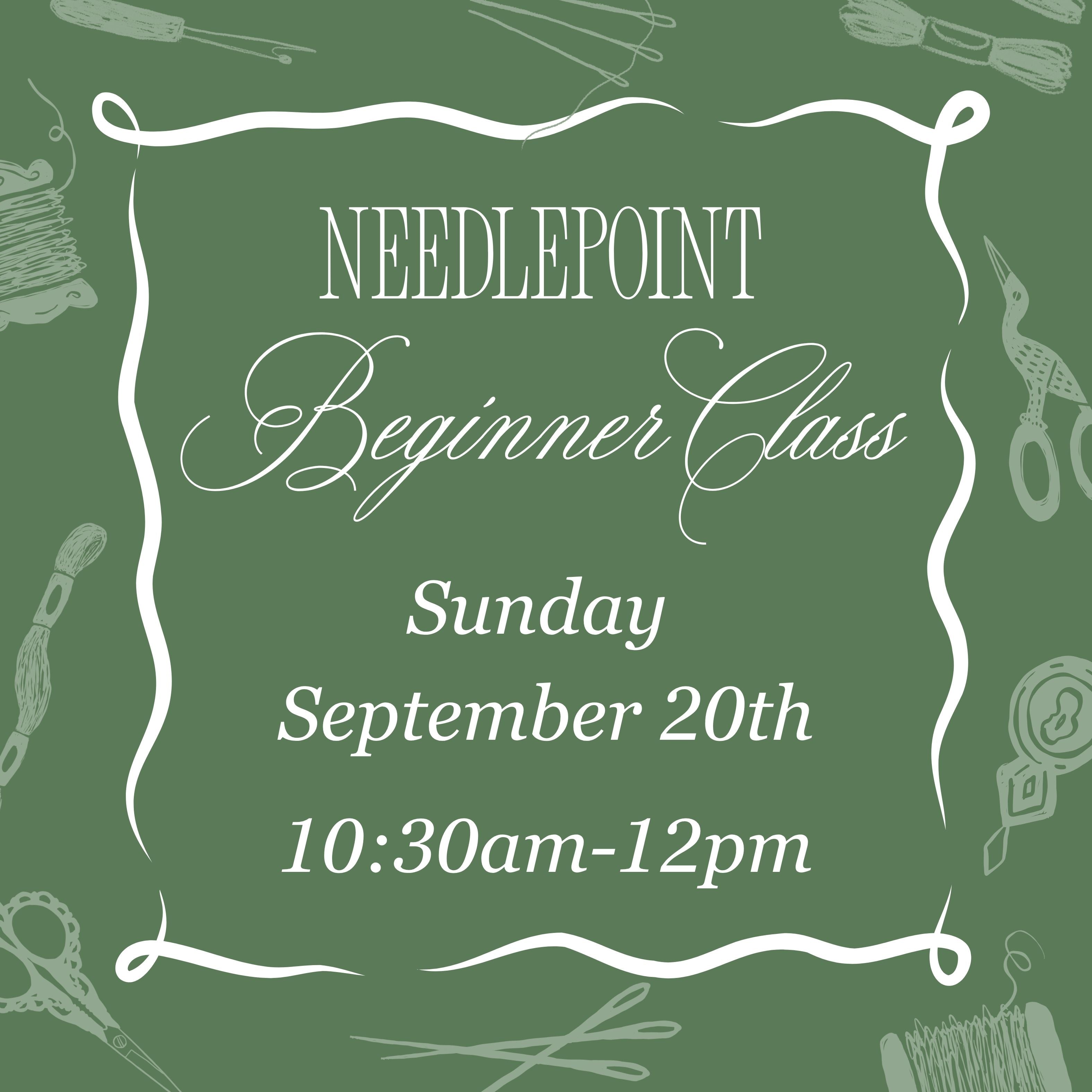 September 20th Morning Beginner Needlepoint Class