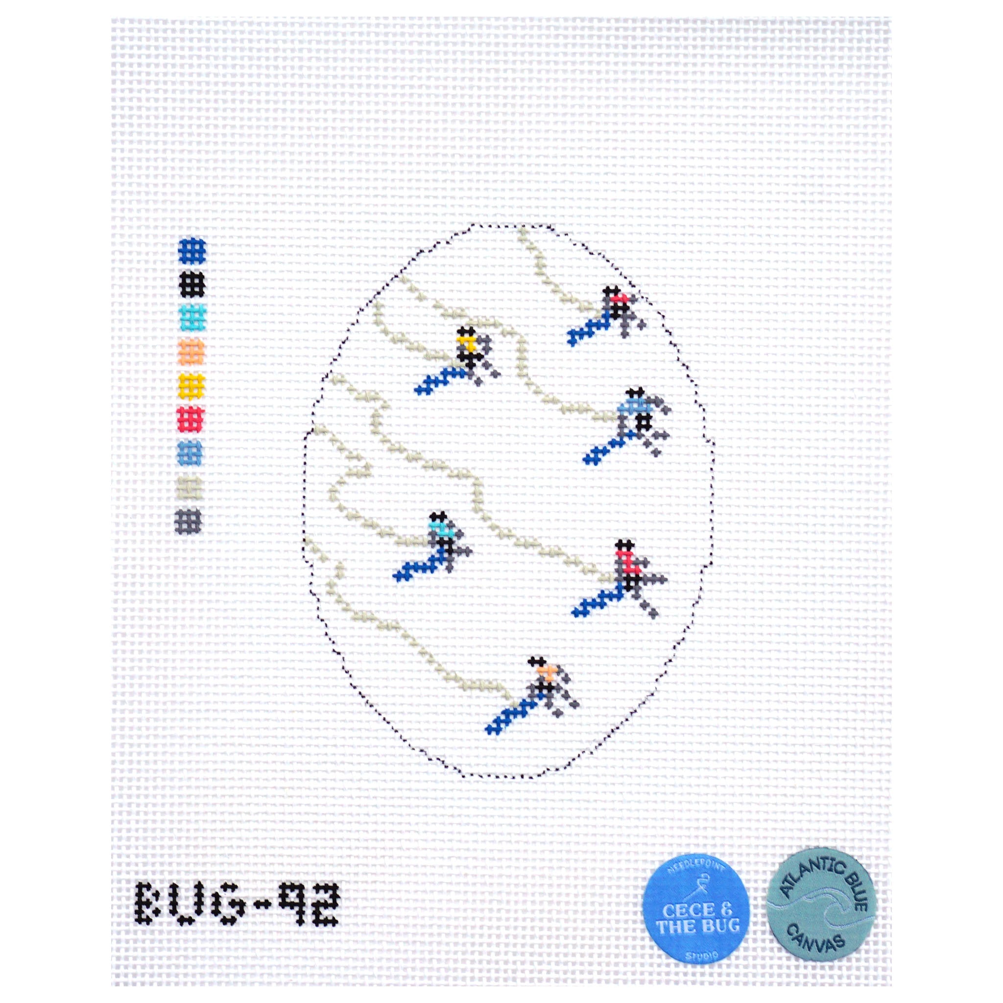 Skiers from Above Oval