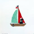 Black Lab in Sailboat