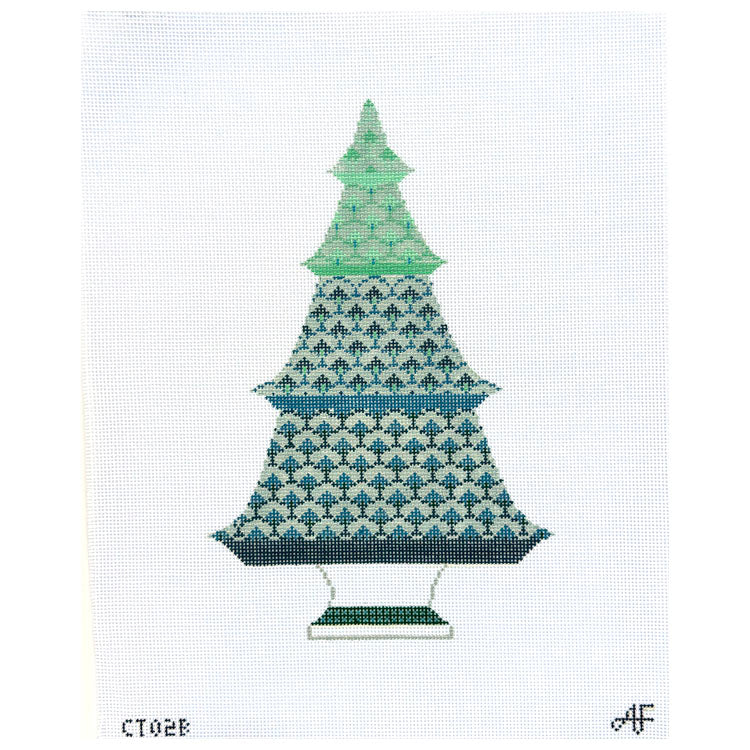 Scallop Tree Green and Blue
