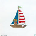 Yellow Lab in Sailboat