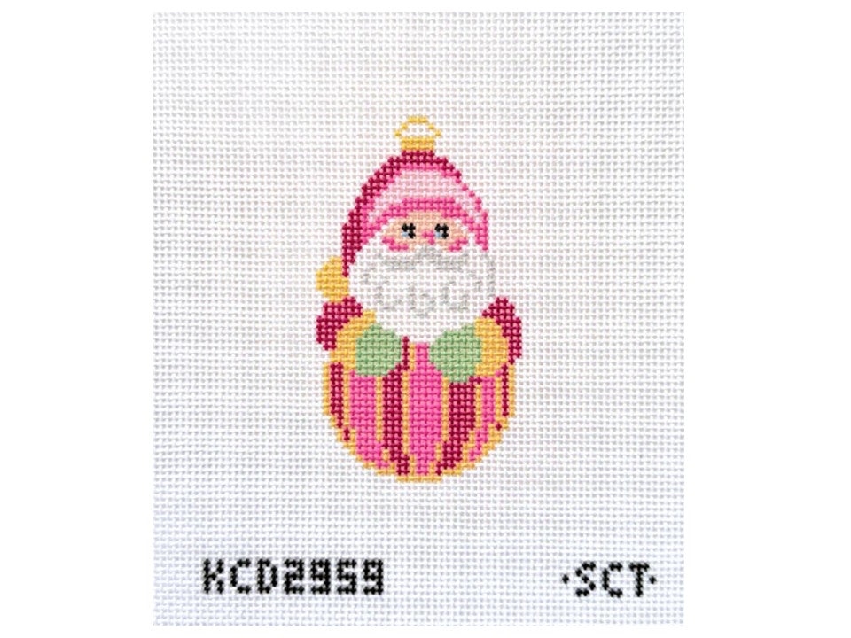 Striped Santa Printed Ornament