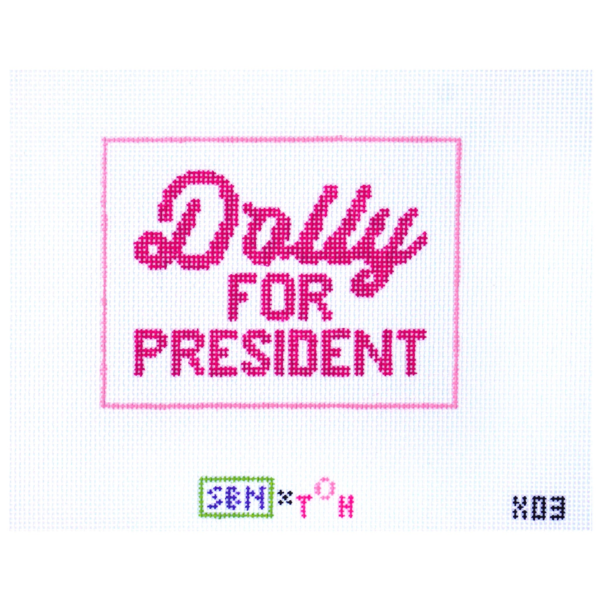 Dolly for President Pink and white