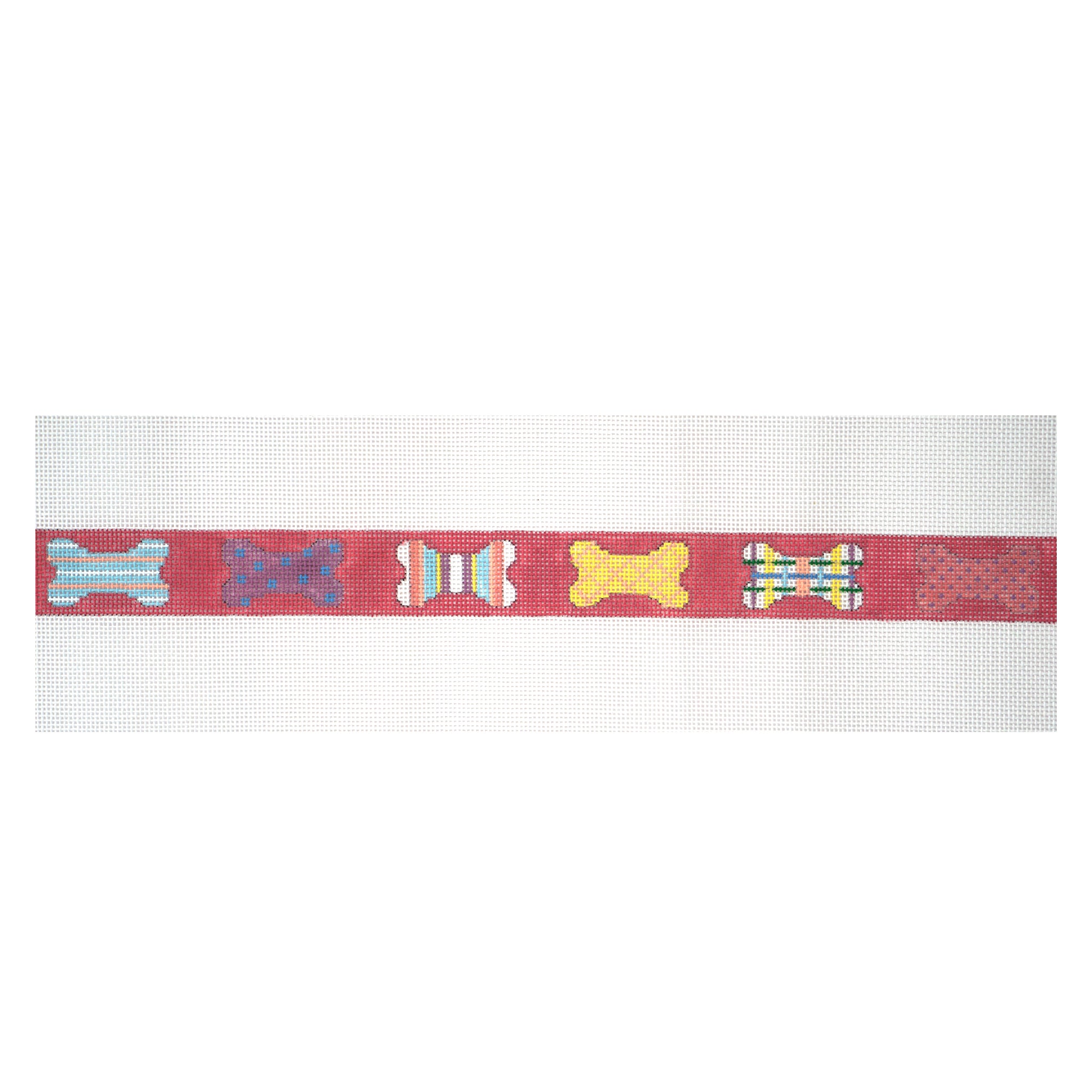 Patchwork Dog Bones Collar, Pink
