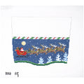 Stocking Cuff, Sleigh & 8 Reindeer at Night