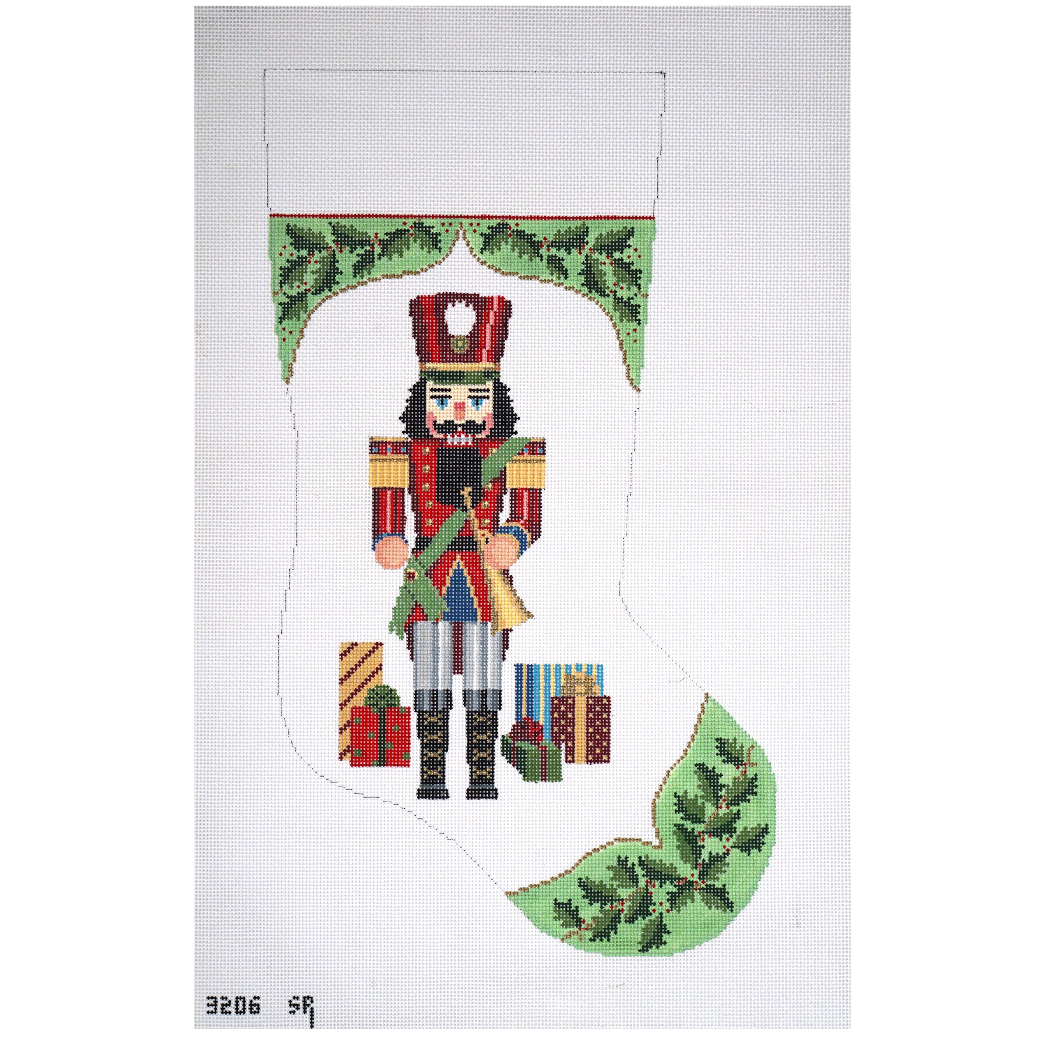 Holly Nutcracker Stocking