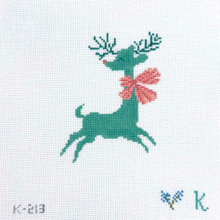 Teal Reindeeer with Bow