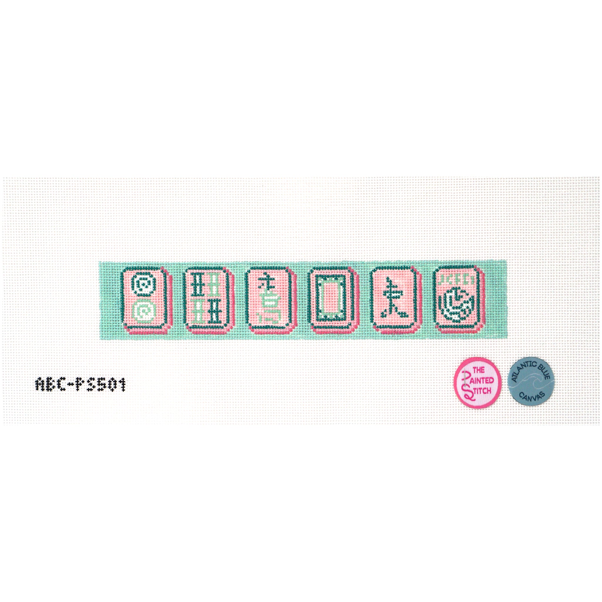 Mahjong Tiles - Key Fob Pink