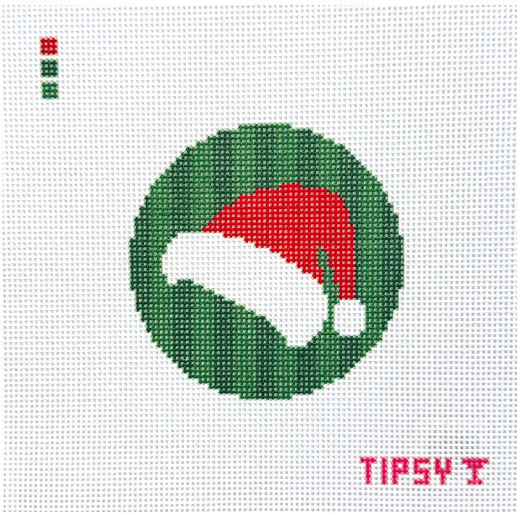 Santa Hat with Pink Stripes