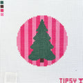 Christmas Tree with Pink Stripes