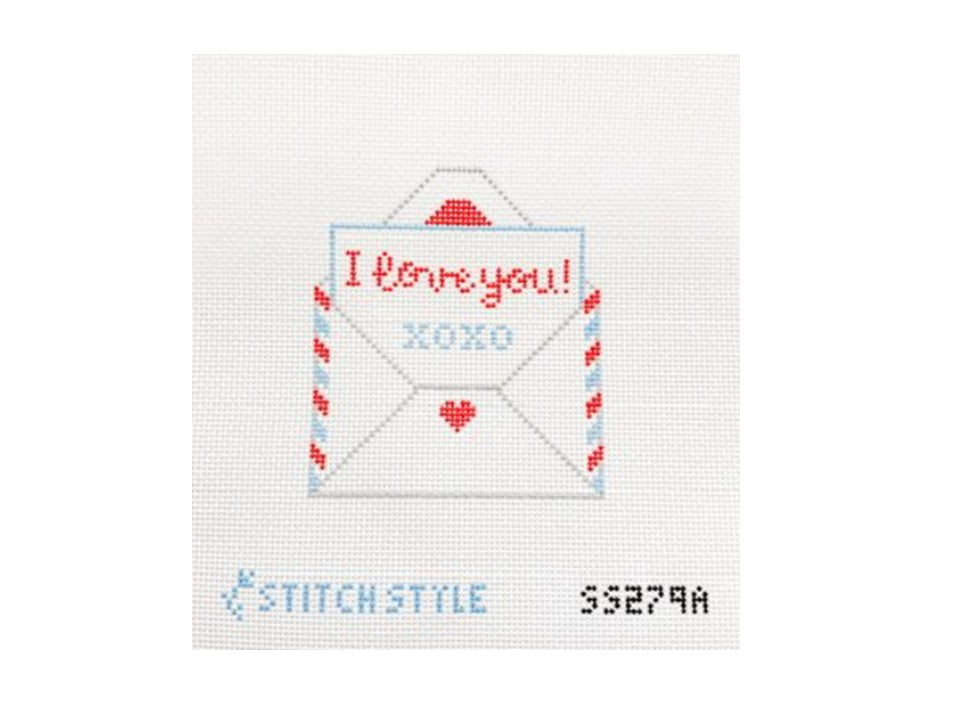 I love you Needlepoint Canvas with Stitch Guide