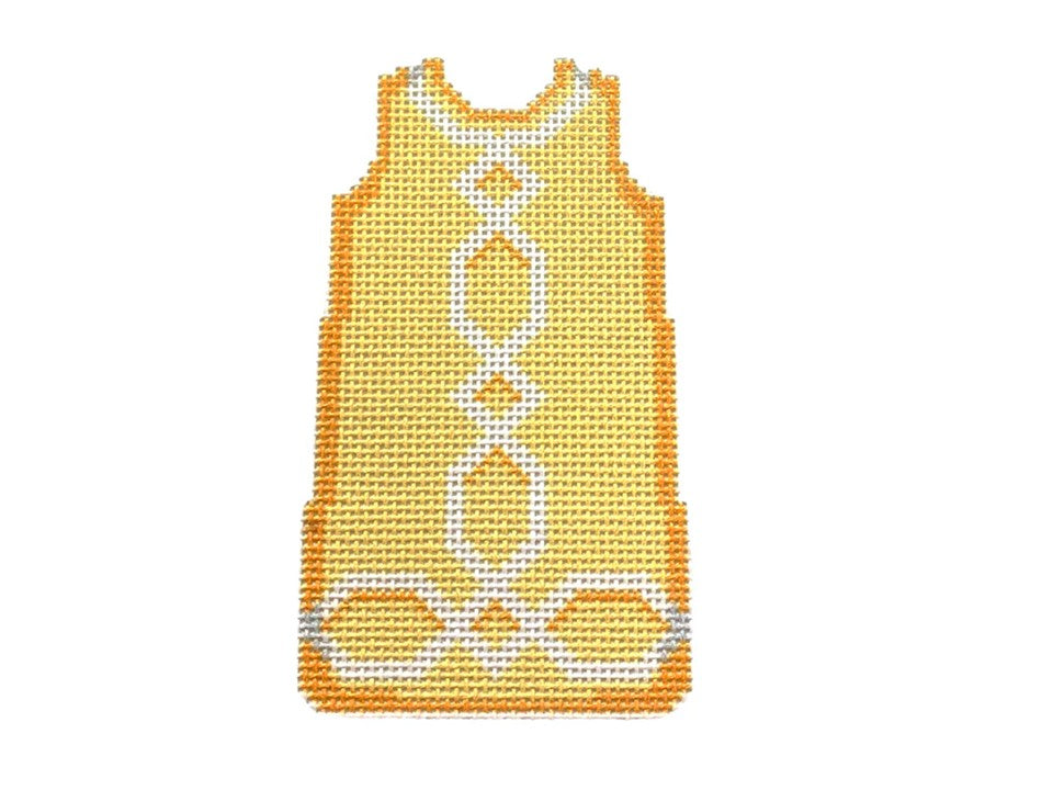 Yellow Lattice Mini Shift Dress